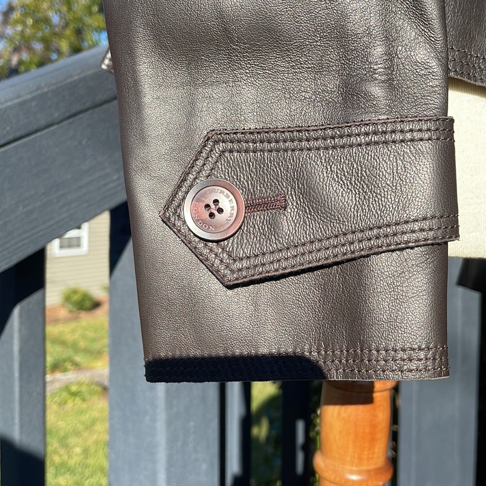 Burberry Dark Brown Leather Jacket - Picture 6 of 11
